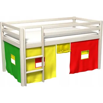 Látkový závěs - domeček do vyvýšené postele BERTÍK - barevný (multicolor)