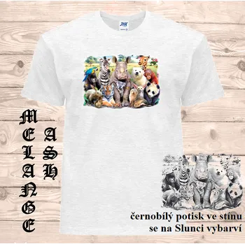 Chlapecké tričko detske-tricko_uv_potisk_zviratka_ZOO Barva: Heather grey - vřesově šedá, velikost: 104