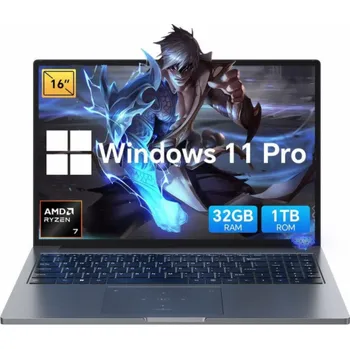 Notebook Blackview GamiBook-8 Ryzen 7 7735HS 16" WUXGA AntiGlare 32 GB 1 TB BT BLKB FPR W11Pro Grey