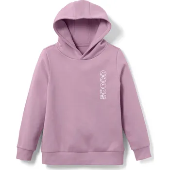 Chlapecká mikina 688107 - Tchibo - Dětská mikina s kapucí »Smiley« - pro dívky - vel. 158/164 - barva: fialová/s potiskem