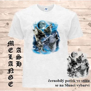 Chlapecké tričko detske-bavlnene-tricko-uv-potisk-vlci_krajina Barva: Heather grey - vřesově šedá, velikost: 164