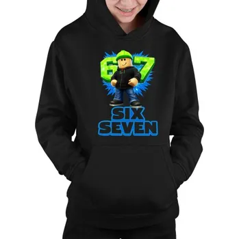 Six Seven 67 - dětská mikina s kapucí - inspirované Roblox- Tričkový.cz