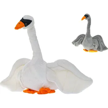 plyšák Labuť plyšová 35 cm sedící - mix barev (bílá, šedá)