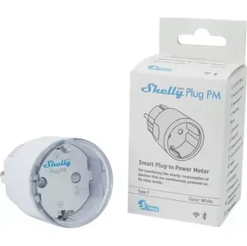 vypínač a zásuvka Shelly Plug PM Gen3 Bílá - zásuvka pro měření spotřeby bez relé (WiFi, Bluetooth, Matter)