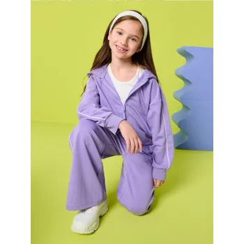 Dívčí mikina Sinsay - Oversize mikina na zip s kapucí - modrá - 236HY-54X - 236HY-54X-110