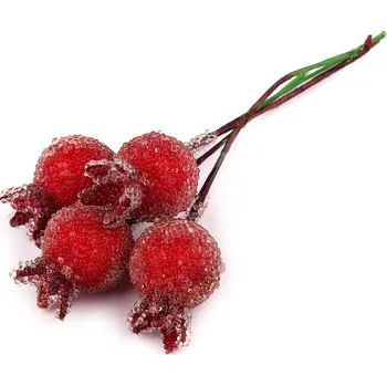 umělá květina Umělé šípky v ledu, na drátku, velké, červená