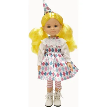 Panenka Realistická panenka Cleo - harlekýnka - žluté vlasy od f. Paola Reina ze Španělska (Las Amigas -32 cm - limitovaná edice)