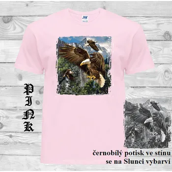 Chlapecké oblečení detske-bavlnene_tricko_uv_potisk_orel Barva: Pink - růžová, velikost: 140