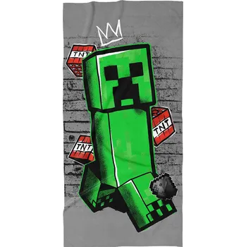 Carbotex Bavlněná froté osuška 70x140 cm - Minecraft "Creeper King"