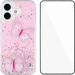 Kryt pro Apple iPhone 17 - vzor motýl - růžový