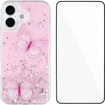 Pouzdro na mobilní telefon Kryt pro Apple iPhone 17 - vzor motýl - růžový