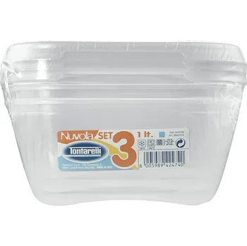 Dóza na potraviny Tontarelli Dóza na potraviny Nuvola čtvercová 1 l 3 ks bílá