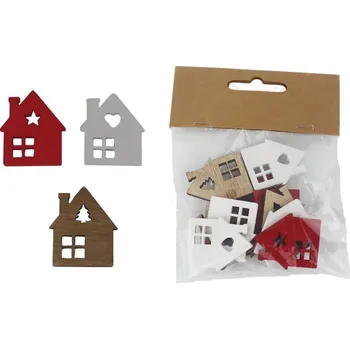 Vánoční dekorace Dekorace domeček, 12 ks D7276