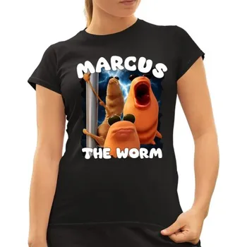 Žertovný předmět Marcus the worm - dámské tričko s potiskem- Tričkový.cz
