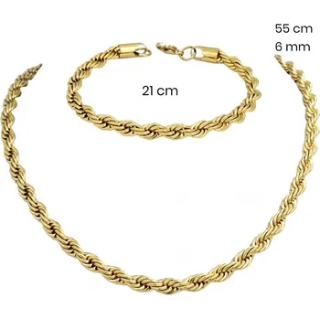 Souprava šperků Ocelový náhrdelník + náramek 24325255