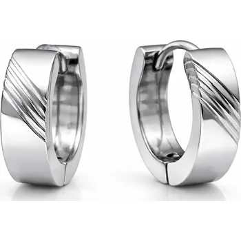 Náušnice Ocelové kroužkové náušnice s rytým detailem