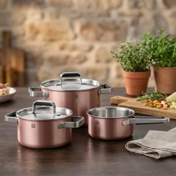 ZWILLING PURE 3 ks - sada hrnců z nerezové oceli 18/10 na indukci se dnem SIGMA Classic+