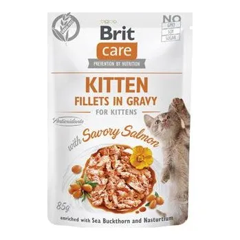 Brit Care Cat Fillets in Gravy Kitten Savory Salmon 24x85g