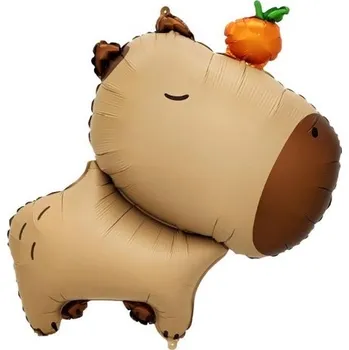 Fóliový balonek Kapybara s pomerančem – 47 × 64 cm