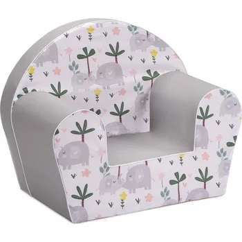 dětské křeslo MAXMAX Dětské křesílko MINI - Sloni bílé/šedé
