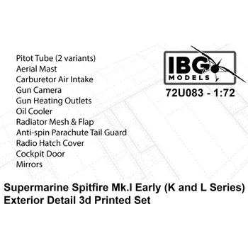 Plastikový model 1/72 Spitfire Mk.I Early (K & L) Exterior Details