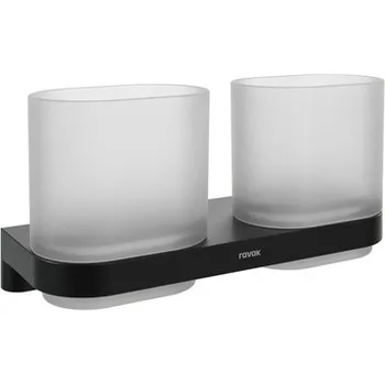 Držák na kartáček Držák skleniček Ravak Chrome II černá X07P1378