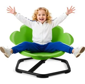 Dětsný nábytek Dětská otočná židlička VEVOR, nosnost 100 kg, senzorická rotační židlička válcového tvaru, senzorická hračka pro autistické děti s protiskluzovou kovovou základnou, sedadlo pro batolata, koordinaci, rovnováhu, zaměření, zelená