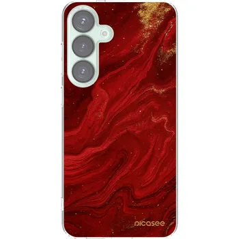 Pouzdro na mobilní telefon Picasee silikonový průhledný obal pro Samsung Galaxy S25+ 5G - Červená