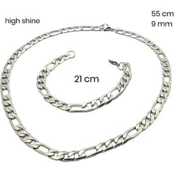 Souprava šperků Ocelový náhrdelník + náramek 23954700