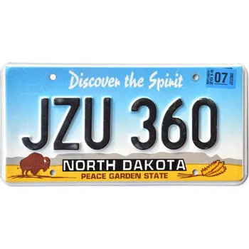 Plechová cedule Americká SPZ North Dakota Buffalo