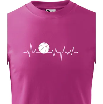 Dětské tričko Tep - Basketbalový míč, Barva Purpurová, Velikost 122 cm/6 roků, Canvas Dětské tričko Bezvatriko.cz 2765