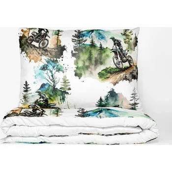 Bavlněné povlečení na přikrývku premium satén 140x200 motocross