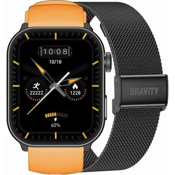 Chytré hodinky GRAVITY GT28-2 Pánské chytré hodinky s řemínkem + náramek Orange Black NEPLATÍ