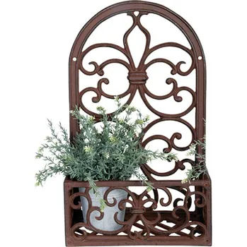 NÁSTĚNNÝ DRŽÁK NA KVĚTINÁČ IRI 44X28X14 CM HNĚDÁ
