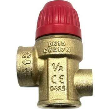 Ventil TIEMME pojistný ventil s připojením na manometr G1/4" 1/2" x 1/2" 2,5 BAR FF PV.FF.12-25.MANO.IT