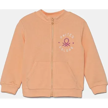 Dětská móda Dětská bavlněná mikina United Colors of Benetton 3J70G503N.P.Seasonal oranžová 20X, vel. 82