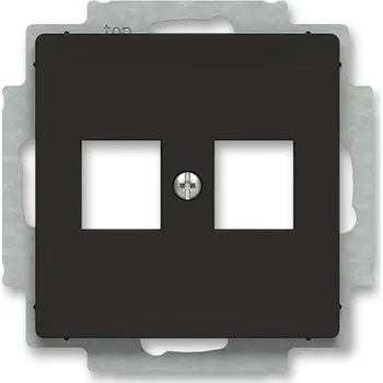 elektrický kabel ABB ZONI 5014T-A02018 237 KRYT ZÁSUVKY KOMUNIKAČNÍ PŘÍMÉ (2X) S KOVOVÝM UPEVŇOVACÍM TŘMENEM MATNÁ ČERNÁ