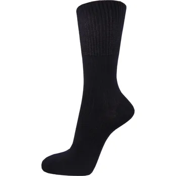 Dámské ponožky Zdravotní bavlněné froté ponožky - černé Vyberte velikost: 43 - 45