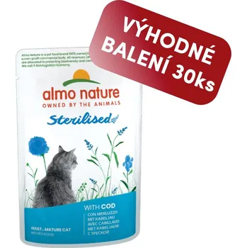 Krmivo pro kočku Almo Nature Holistic Sterilised - Treska 70g výhodné balení 30ks