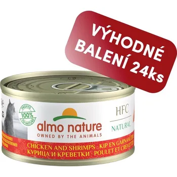 Krmivo pro kočku Almo Nature HFC Natural - Kuře a krevety 70g výhodné balení 24ks