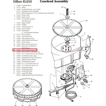 Příslušenství pro sportovní střelbu DILLON 8-32x1/2 BHCS, Bowl/Motor Screw