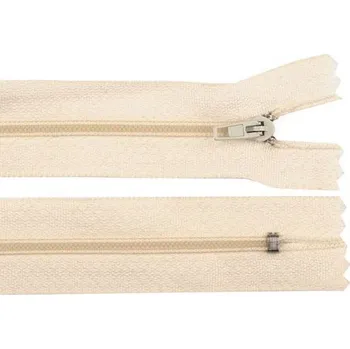Zip Spirálový zip No 3 délka 35 cm pinlock, malé, 103 krémová nejsvět.