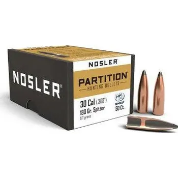 Příslušenství pro sportovní střelbu Střely Nosler Partition .30 cal, dia .308, 180grs