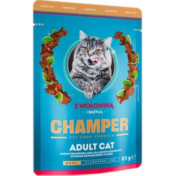 Krmivo pro kočku CHAMPER with beef and basil - mokré krmivo pro kočky - 85g