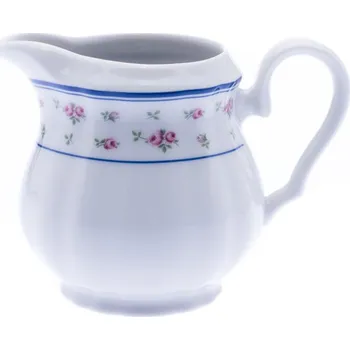 Cukřenka Thun 1794 Rose, mlékovka vysoká, porcelán, červené růžičky, 250 ml, Thun