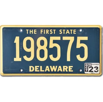 Plechová cedule Americká SPZ Delaware The First State Blue 198575