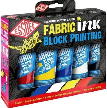 Speciální výtvarná barva Essdee Sada barev na textil pro linoryt 5×100ml