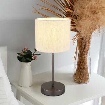 Globo Stolní lampa Thea, krémová/matná černá, plátno, výška 37 cm krémová, matná černá 1 x 25 W - Doprava zdarma