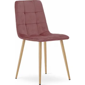 Jídelní židle Židle KARA - růžový samet / nohy barva dřeva x 1