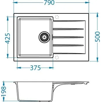 Granitový dřez Alveus CADIT 20 písek A20 + QC sifon_ algranit + 5 % sleva v košíku s kódem SLEVA5